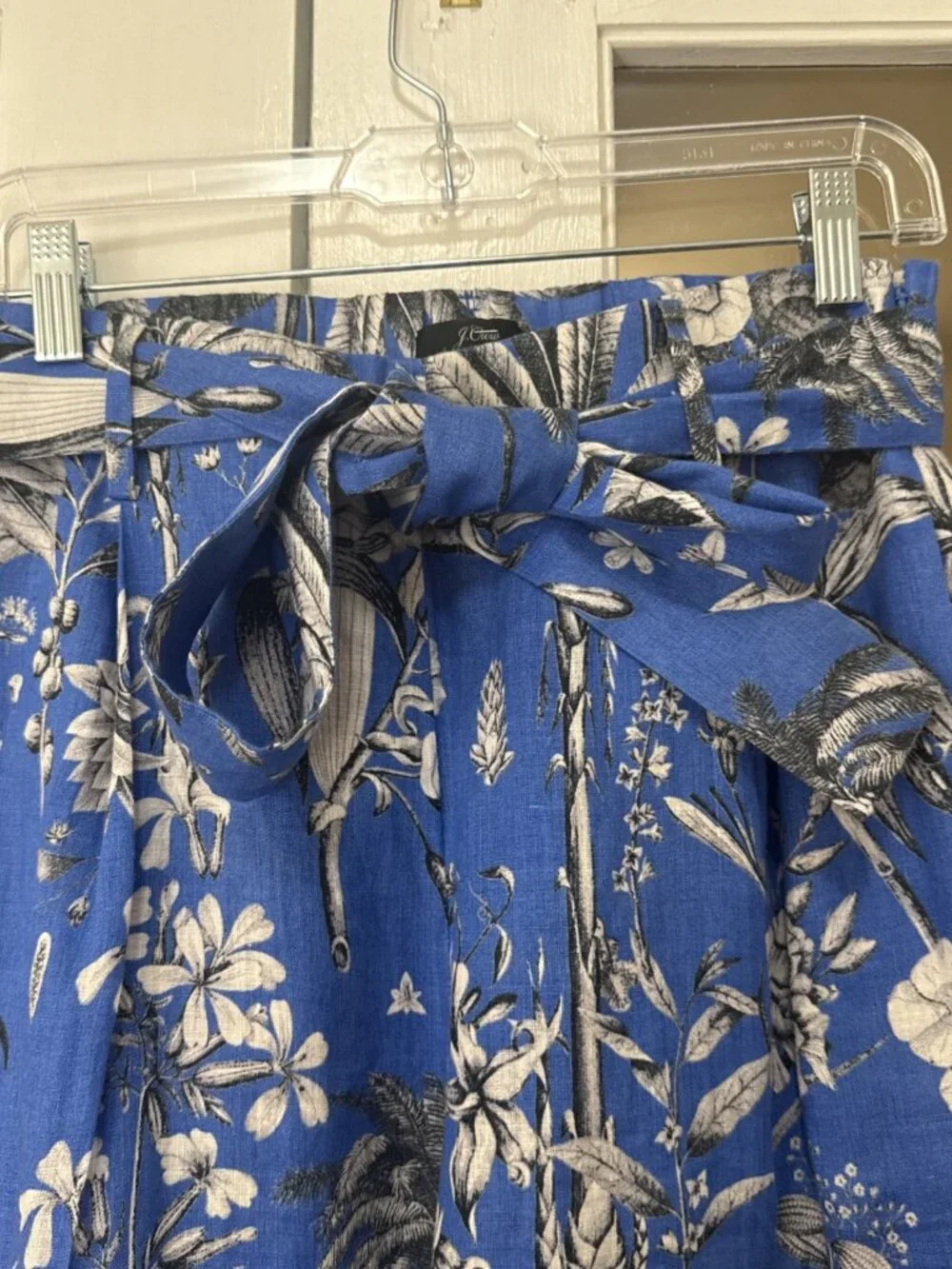 J.Crew Italian Linen Wide-Leg Pants Size 4 High Rise In Ratti Tropical Toile